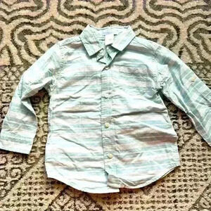 Janie and Jack blue stripe dress shirt for boys size 2T